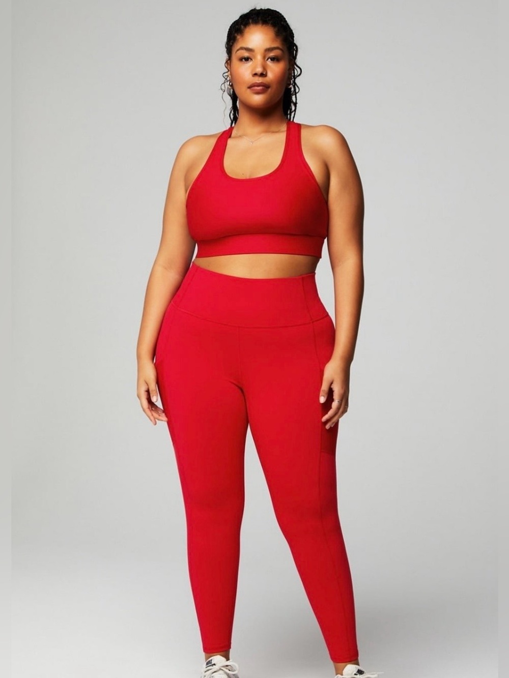 Fabletics On-the-Go PowerHold High Waisted Leggings Red Women Plus 2X
